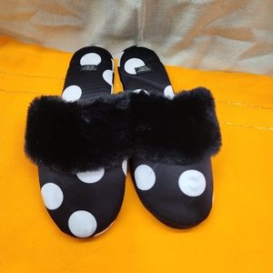 Victoria’s Secret Fuzzy polka dot slippers